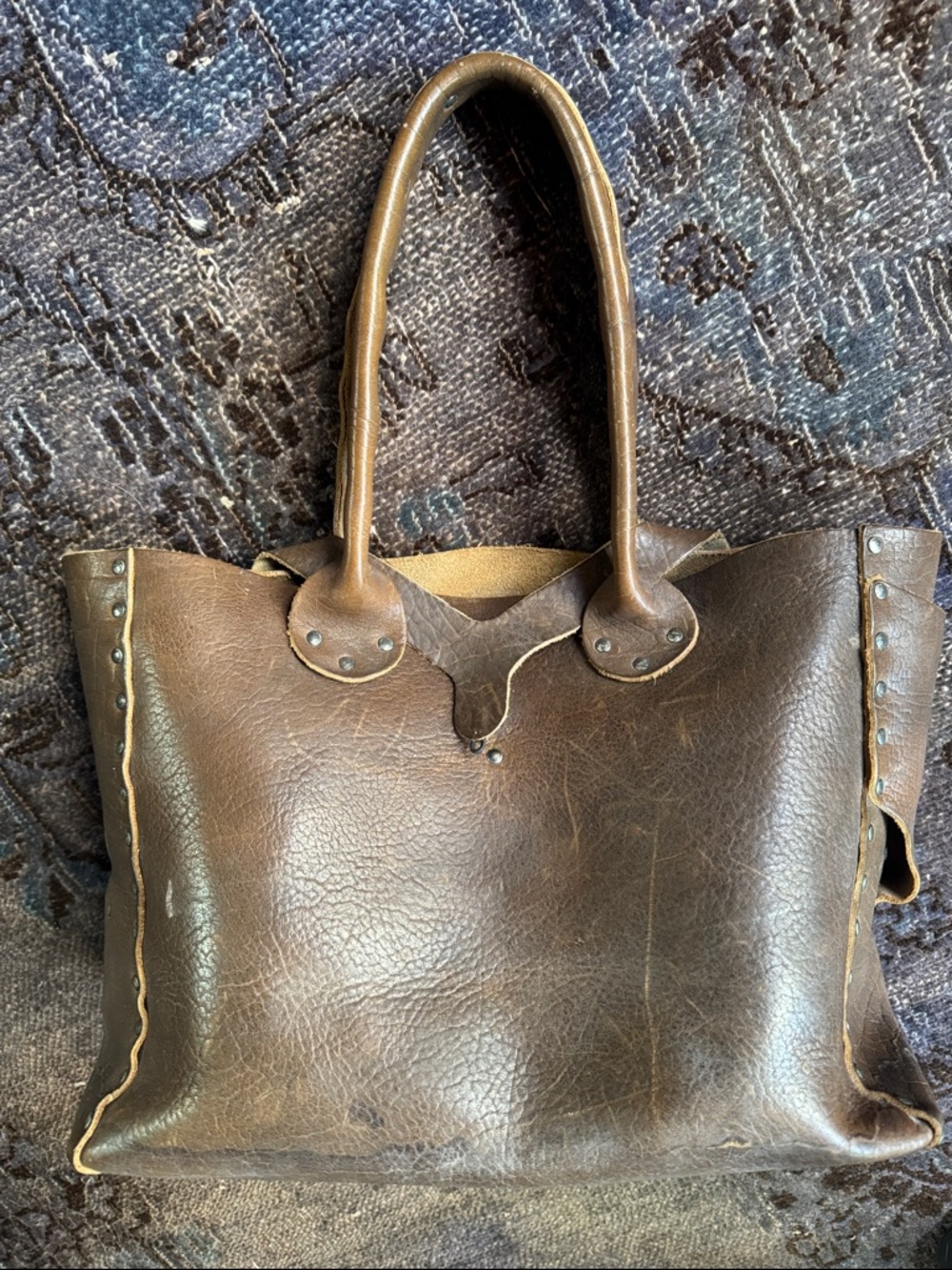 Cydwoq - Handcrafted Brown Leather Tote Bag